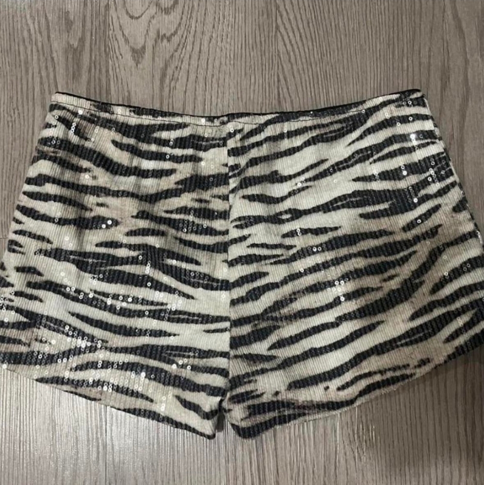 Festival Sequin Zebra Print Shorts